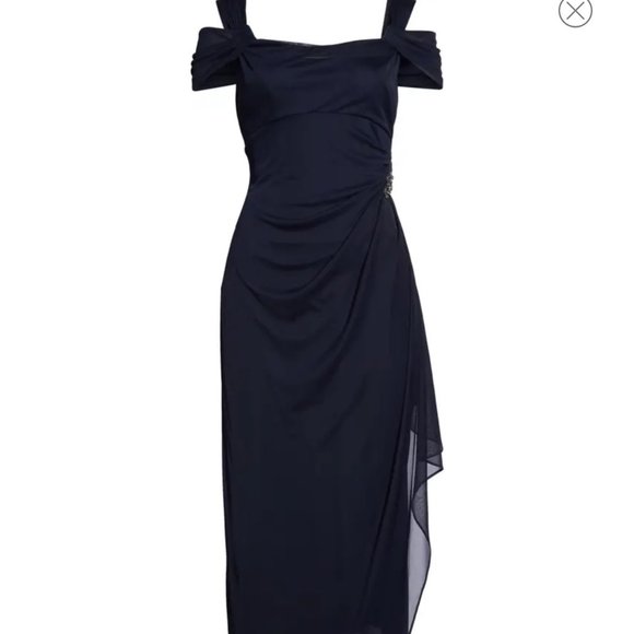 ALEX EVENINGS DRESS, SIZE 6, NAVY - Picture 6 of 13